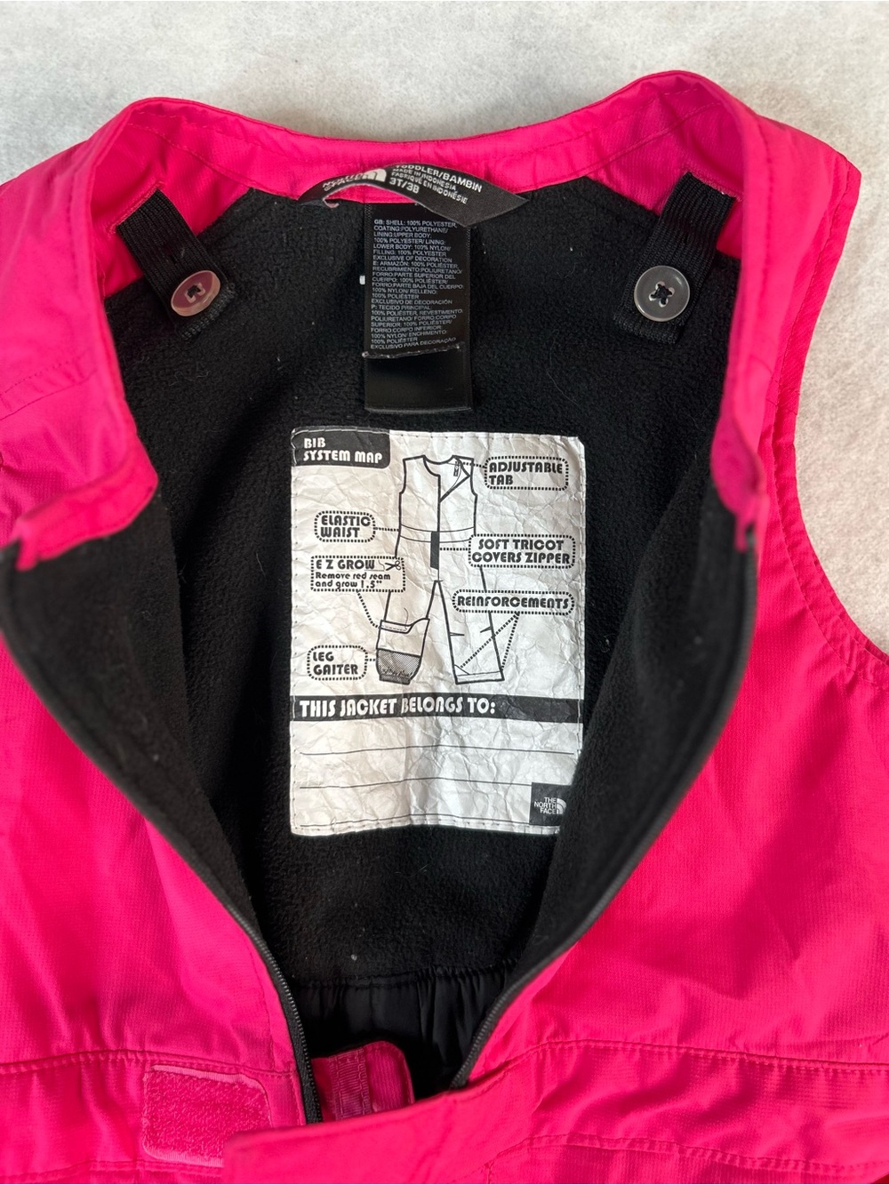 The North Face Kids Snow Bib Overalls Size 3T Pink DryVent Insulated Winter - Picture 9 of 16